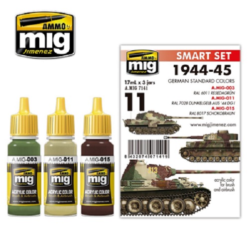 Ammo Mig A.MIG7141 German 1944-45 Standard Colours Acrylic Paint Set